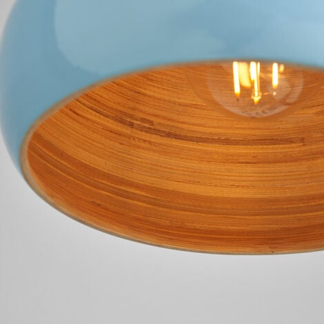 Litecraft Light Shade 30 cm Bamboo Dome Easy Fit Ceiling Lampshade - Duck Egg