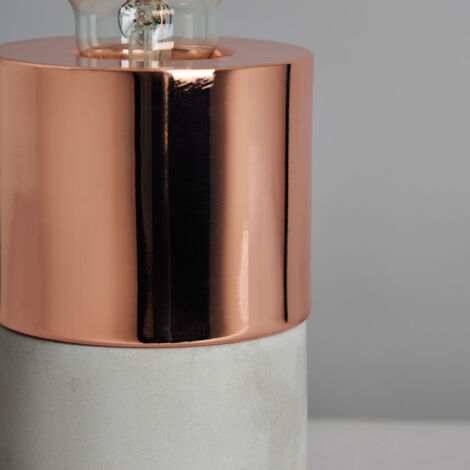Litecraft Concrete Table Lamp With Touch Sensitive Base - Copper