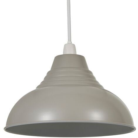 Litecraft Glow Light Shade 30.5 cm Easy Fit Metal Dome Lampshade - Grey