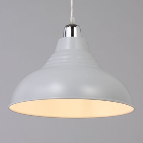Litecraft Glow Light Shade 30.5 cm Easy Fit Metal Dome Lampshade - Grey