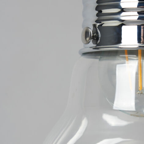Litecraft Light Shade Quirky Bulb Easy Fit Ceiling Lampshade - Chrome Clearance