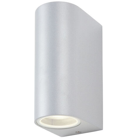 Litecraft Irwell Up & Down Outdoor Wall Light IP44 Rated GU10 Fitting - Silver