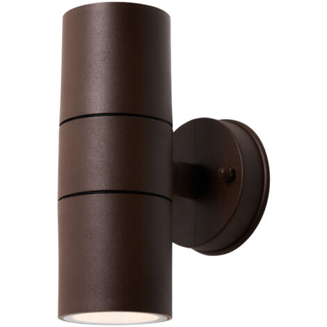 Litecraft Fibo Up & Down Wall Light IP44 Rated GU10 Garden Fitting - Rust (1/5)
