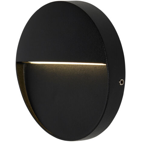 Litecraft Rafi Wall Light Outdoor Round 11cm 3W Integrated LED Fitting - Black