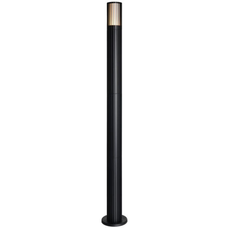 Litecraft Veda Post Light Outdoor Ribbed Styled Garden IP44 Fitting - Black (1/5)