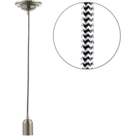 Litecraft Ceiling Pendant Braided Cable Kit E27 1 Light - Herringbone (1/5)