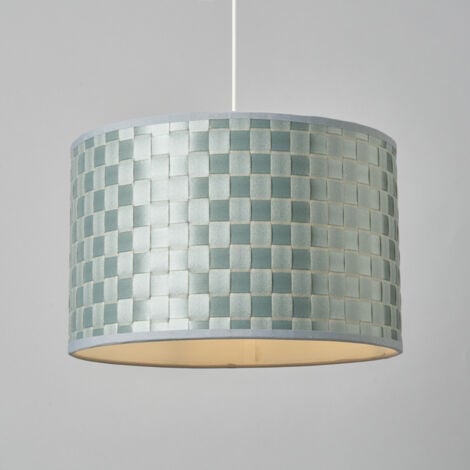 Litecraft Sovin Light Shade 35cm Woven Easy Fit Drum Ceiling Lampshade - Silver