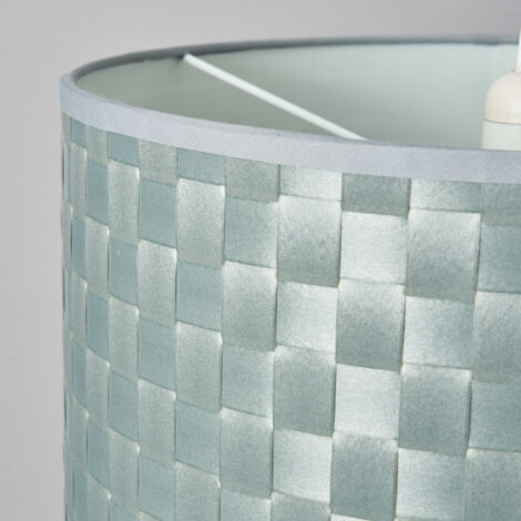 Litecraft Sovin Light Shade 35cm Woven Easy Fit Drum Ceiling Lampshade - Silver