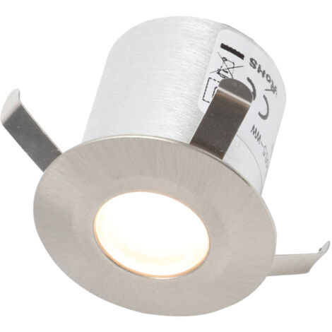 Litecraft Decking Plinth Recessed Light Warm White Integrated LED - Satin Nickel