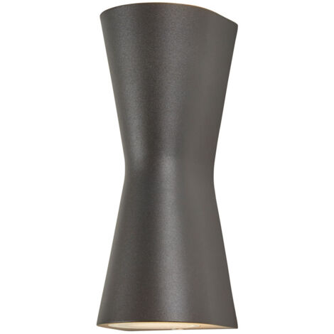 Litecraft Keila Wall Light Hourglass Style Up Down Outdoor Fitting - Anthracite