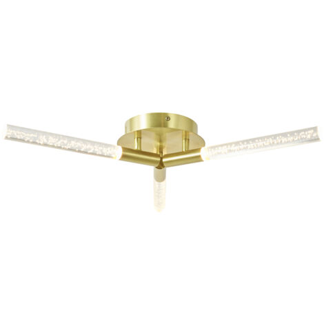 Litecraft Paige Ceiling Light Semi Flush Bubble Injected LED 3 Arm - Satin Brass (1/5)