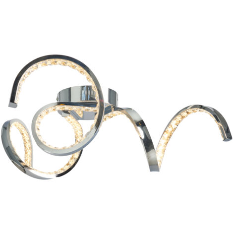Litecraft Lacey Ceiling Light Semi Flush Spiral LED 3 Arm - Polished Chrome (1/5)