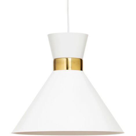 Litecraft Connie Ceiling Pendant Hourglass Styled 1 Light - White, Brass (1/5)
