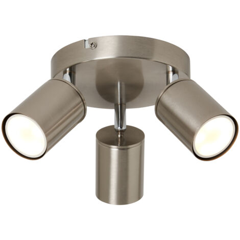 Litecraft Tanner Spotlight Plate Adjustable Ceiling 3 Lights - Satin Nickel (1/5)