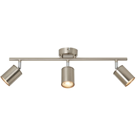 Litecraft Tanner Spotlight Straight Bar Adjustable Ceiling 3 Lights - Satin Nickel (1/5)
