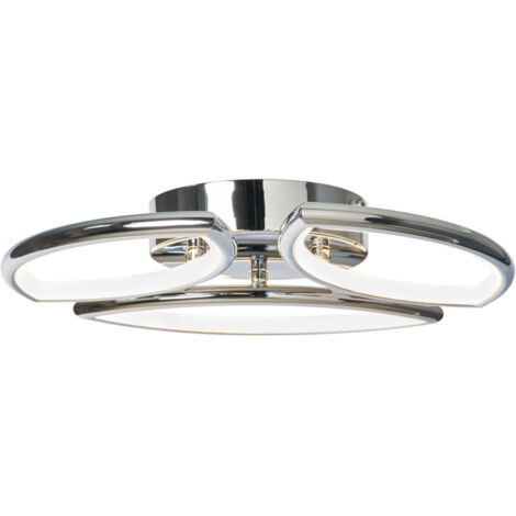 Litecraft Pestell Ceiling Light Bathroom Integrated LED Flush - Polished Chrome