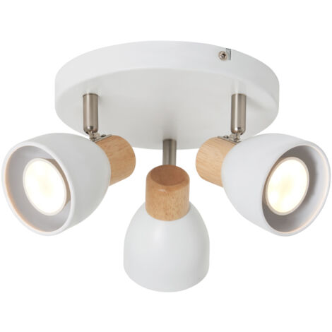 Litecraft Fallon Spotlight Plate Adjustable Ceiling 3 Light - White, Natural (1/5)