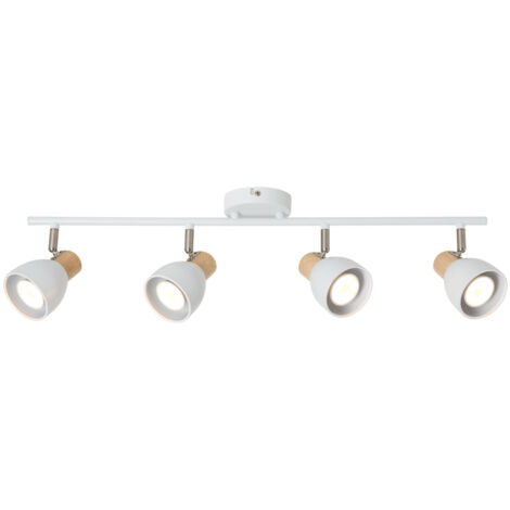 Litecraft Fallon Spotlight Bar Adjustable Ceiling 4 Light - White, Natural (1/5)