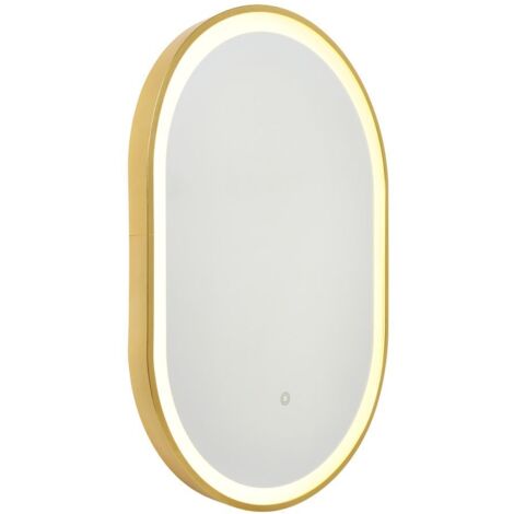 Litecraft Aves Bathroom 20W LED Mirror Light With Touch Control & Demist - Satin Brass