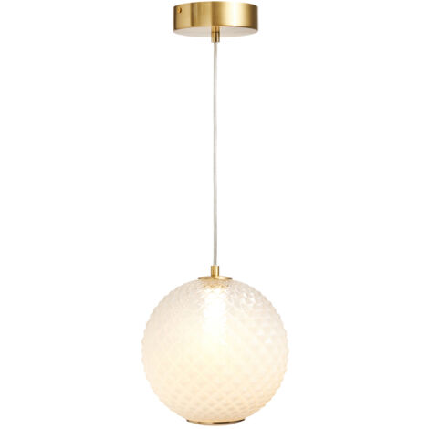 Visconte Oskar Glass Ceiling Pendant Integrated LED 1 Light - Satin Brass (1/5)