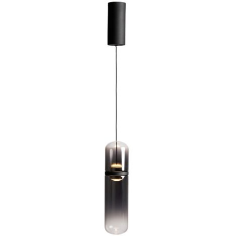 Visconte Bjorn Tubular Glass Shaded Pendant Integrated LED 2 Light - Smoke (1/5)