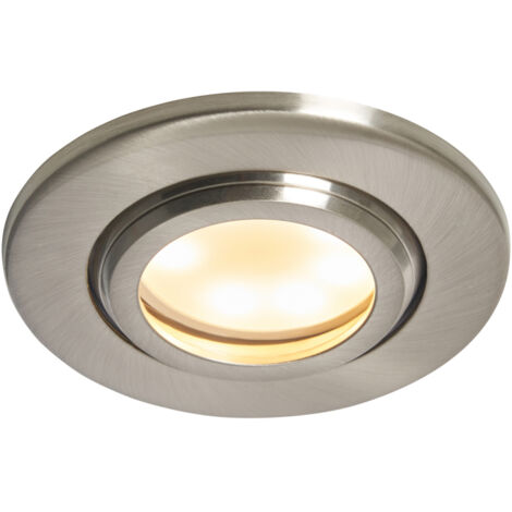 Litecraft Marlowe Fire Rated Tiltable Round IP65 Rated Recessed Downlights - Satin Nickel (1/5)