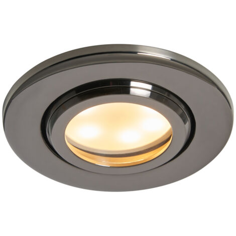 Litecraft Marlowe Fire Rated Tiltable Round IP65 Rated Recessed Downlight - Black Chrome (1/5)