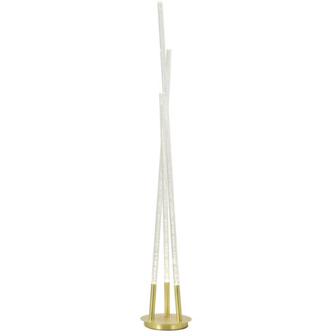 Litecraft Paige Floor Lamp Bubble Injected Integrated LED 3 Light - Satin Brass (1/5)