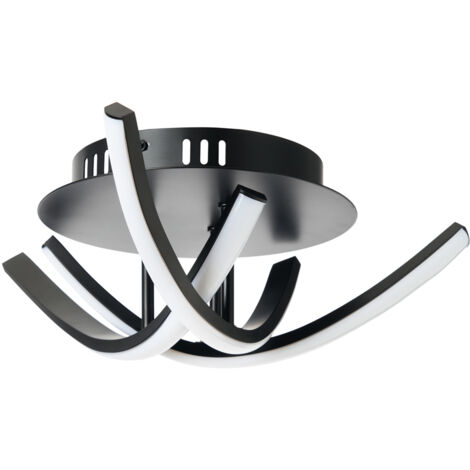 Litecraft Arielle Ceiling Light 11.5 Watt Integrated LED Flush 3 Arm - Matte Black (1/5)