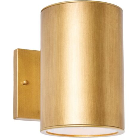 Litecraft Haddon Up or Down Outdoor IP44 Rated Wall Light - Brushed Gold (1/5)