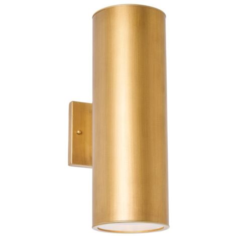 Litecraft Haddon Up & Down Outdoor IP44 Rated Wall Light - Brushed Gold (1/5)