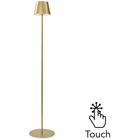 Litecraft Elowen Floor Lamp Rechargeable Touch Sensitive Integrated LED - Gold (1/5)