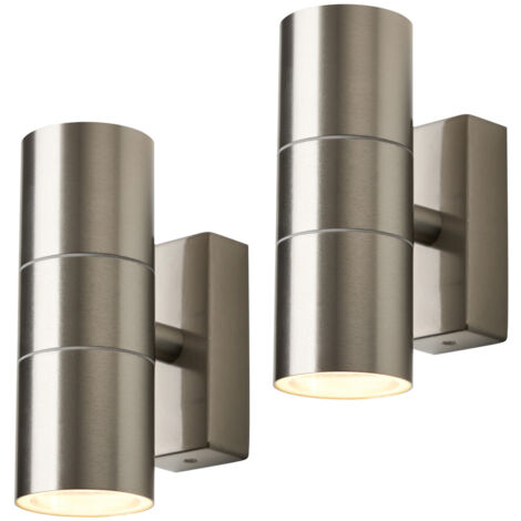 Litecraft Kenn Wall Light Outdoor Up Down IP65 Fitting Stainless Steel - 2 Pack (1/5)