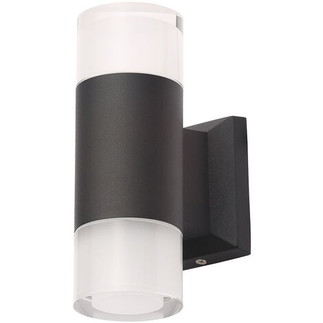 Litecraft Wall Light Outdoor Up & Down Remote Controlled LED Fitting - Black