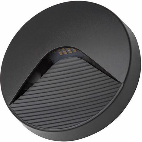 Litecraft Wall Light Outdoor Round Surface Mount 2 Watt LED Fitting - Anthracite (1/5)