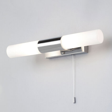 Litecraft Elena Wall Light Bathroom Fitting With Glass Shades - Polished Chrome