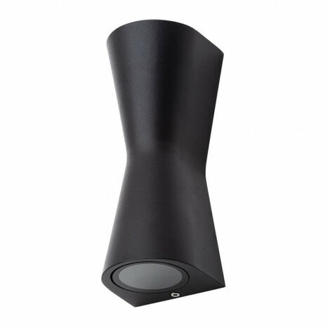 Litecraft Keila Wall Light Up Down Outdoor Hourglass Style Fitting - Black