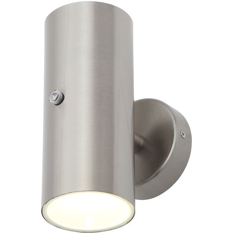 Litecraft Lem Wall Light Up&Down Outdoor With Photocell Sensor - Stainless Steel (1/5)