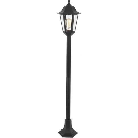Litecraft Neri Lamppost Outdoor Traditional Style Lantern IP44 Fitting - Black