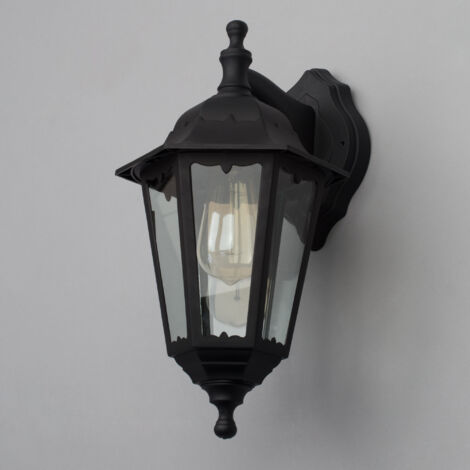 Litecraft Neri Wall Light Outdoor Traditional Style Lantern IP44 Fitting - Black