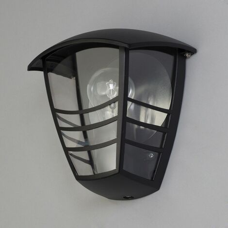 Lámpara De Pared Exterior Litecraft Estilo Rejilla - IP44, Negro, Para Jardín O Patio