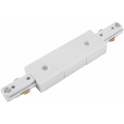 Litecraft Double Live Connector For Track Light Circuit Mains Fitting - White (1/2)