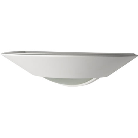 Litecraft Eige Wall UpLighter Plaster Curved Fitting With Glass Diffuser - White