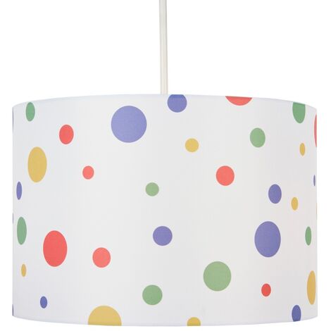 Litecraft Glow Light Shade 30cm Easy Fit Polka Dots Lampshade - Multi Coloured