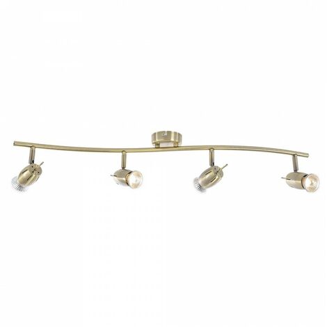 Litecraft Frank Spotlight Bar Adjustable Indoor Ceiling 4 Light - Antique Brass