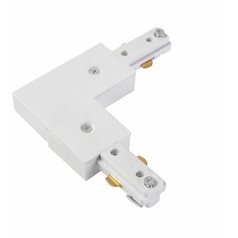 Litecraft L Shaped Connector for Single Circuit Mains Track - White (1/2)