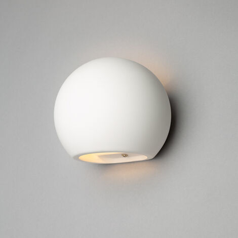 Litecraft Vane Wall Light Plaster Up & Down Round Indoor Fitting - White
