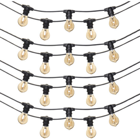 Litecraft Arnold Festoon String Lights Outdoor 20 Light Garden Fitting - Black (1/5)
