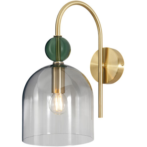 Visconte Vietri Wall Light 1 Arm with Glass Shades - Satin Brass (1/5)