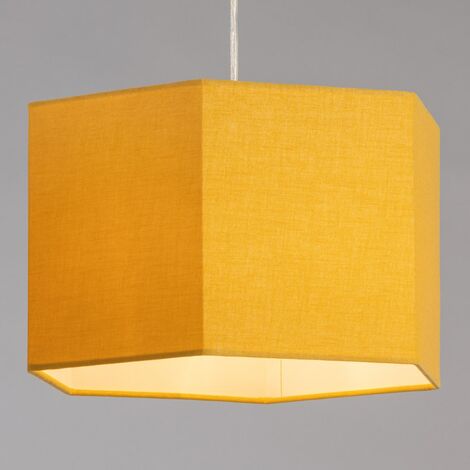 Litecraft Glow Light Shade 30cm Easy Fit Hexagon Lampshade - Ochre